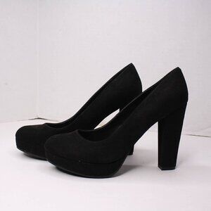 Candie's Platform High Heels Chunky Heel Black Size 7 1/2